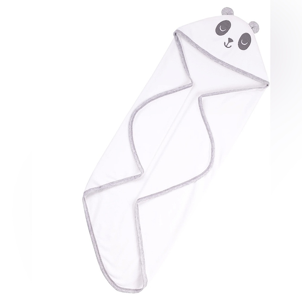 NWT Little Star Organic Terry Cloth Panda Hooded Baby Towel